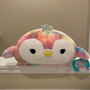 Squishmallows Louisa The Penguin 14" Stackables 2021 Plush Rainbow Tie-Dye NWT